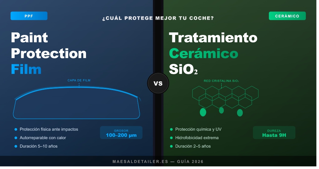 PPF vs Tratamiento Cerámico: ¿Cuál protege mejor tu coche?